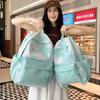 Autumn and Winter High-Value Fresh Color-Block Cloud Backpack for Girls and Boys, Casual Double-Shoulder Bag for Primary and Secondary School