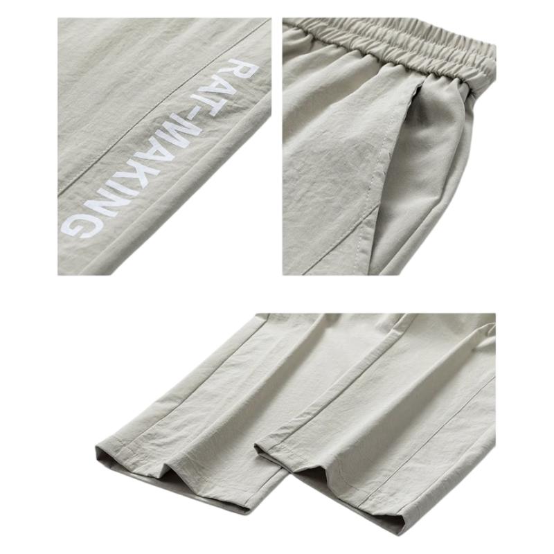 PLAYBOY Casual Pants for Men, Spring And Summer Trousers, Loose Straight-Leg Wide-Leg Trendy Sports Pants