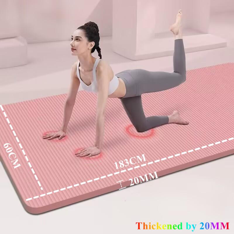 20Mm 183×60Cmthick Yoga Mats Anti-Slip Sport Fitness Mat Blanket Fit For Exercise Yoga And Pilates Gymnastics Mat Fitness Equipment