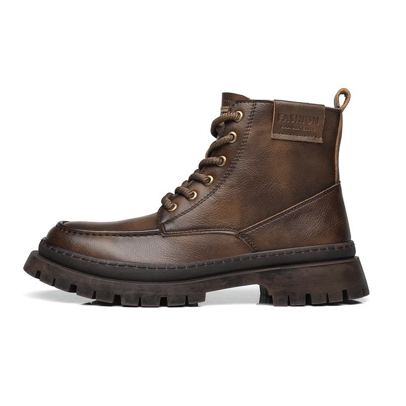 

2025 Мужские кожаные высокие ботинки Martin — ретро-стиль мотоцикла и Оксфорд 44