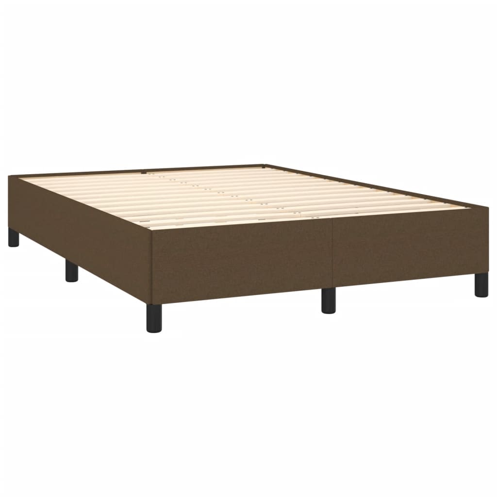 Vidaxl Bed Frame Without Mattress, Dark Brown, 140X190 Cm, Fabric