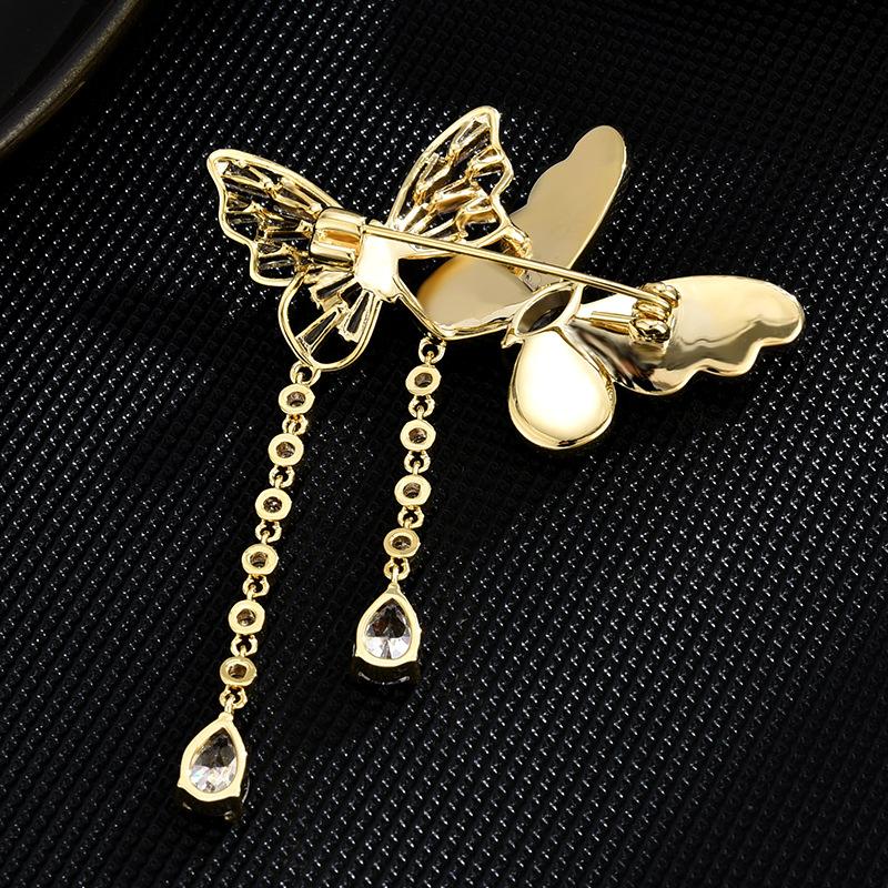 Damen Leichter Luxus Design Elegant Und Fliegend Zusammen Quaste Schmetterling Brosche Modisch Und Vielseitig Nische Design Brosche