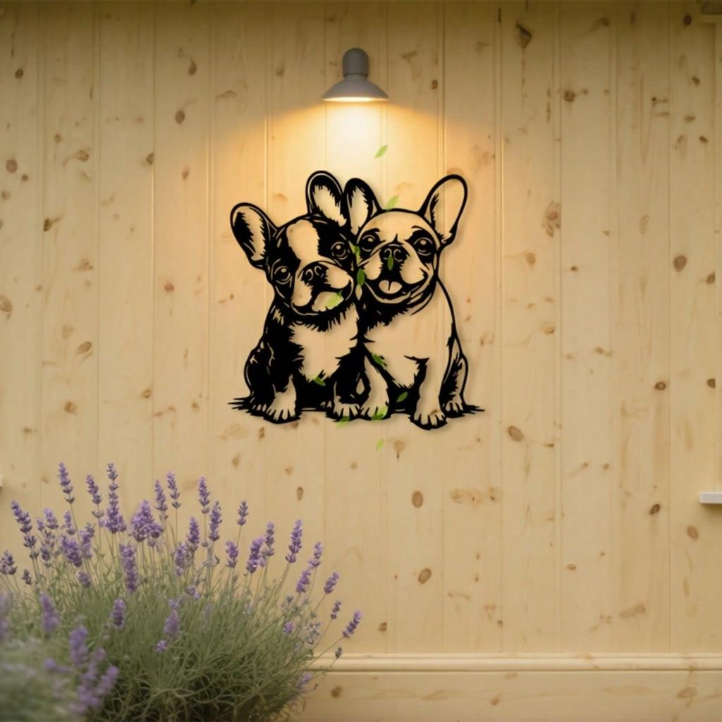 Vintage Bulldog Metall Wandkunst Rostbeständige Eisen Skulptur Wandbild Wohnzimmer Dekoration Ideales Geschenk für Hundeliebhaber St. Patrick's Day Geschenk