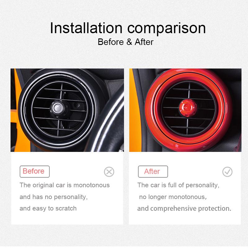 Car Air Vent Outlet Button Adjuster Cover Housing Interior Decor Sticker For Mini Cooper S JCW F55 F56 F57 Hatchback Accessories