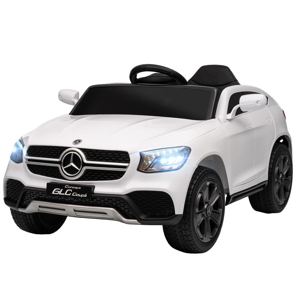 Elektroauto für Kinder, 12V Kinderauto mit Fernbedienung, LED-Lichter, Musik, 3 Geschwindigkeiten, 3-6 Jahre, Weiß