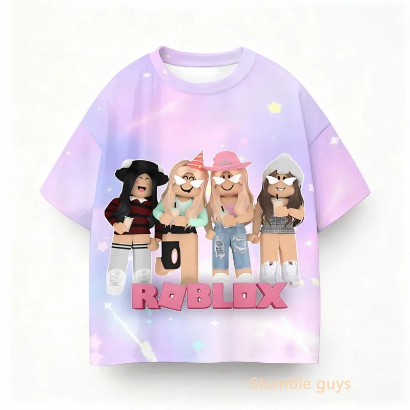 Boys Clothes Girls Kids Roblox Summer Game Anime T-shirt Summer Tops