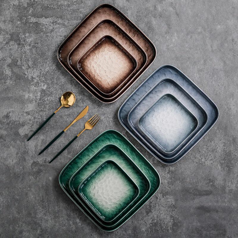 Japanese Style Ceramic Square Dinner Plate