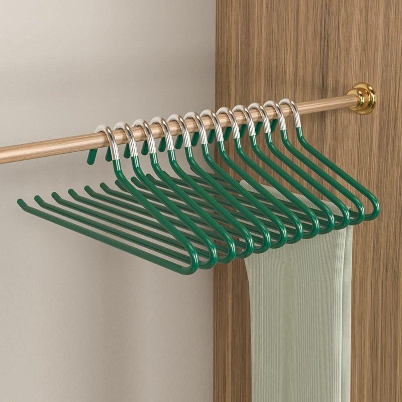 10PCS Goose Type Dip Plastic Pants Rack Wardrobe Dormitory Telescopic Z Type WOMEN'S Clothes Rack Multi Layer Storage Pants Rack