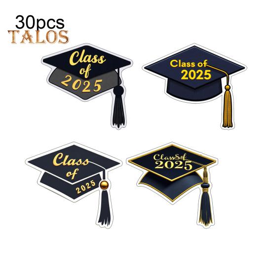 10/30/50 Teile/beutel Klasse von 2025 Graduierung Saison Aufkleber Starke Kleberücken Beschichtete Papier Senioren Schule Aufkleber