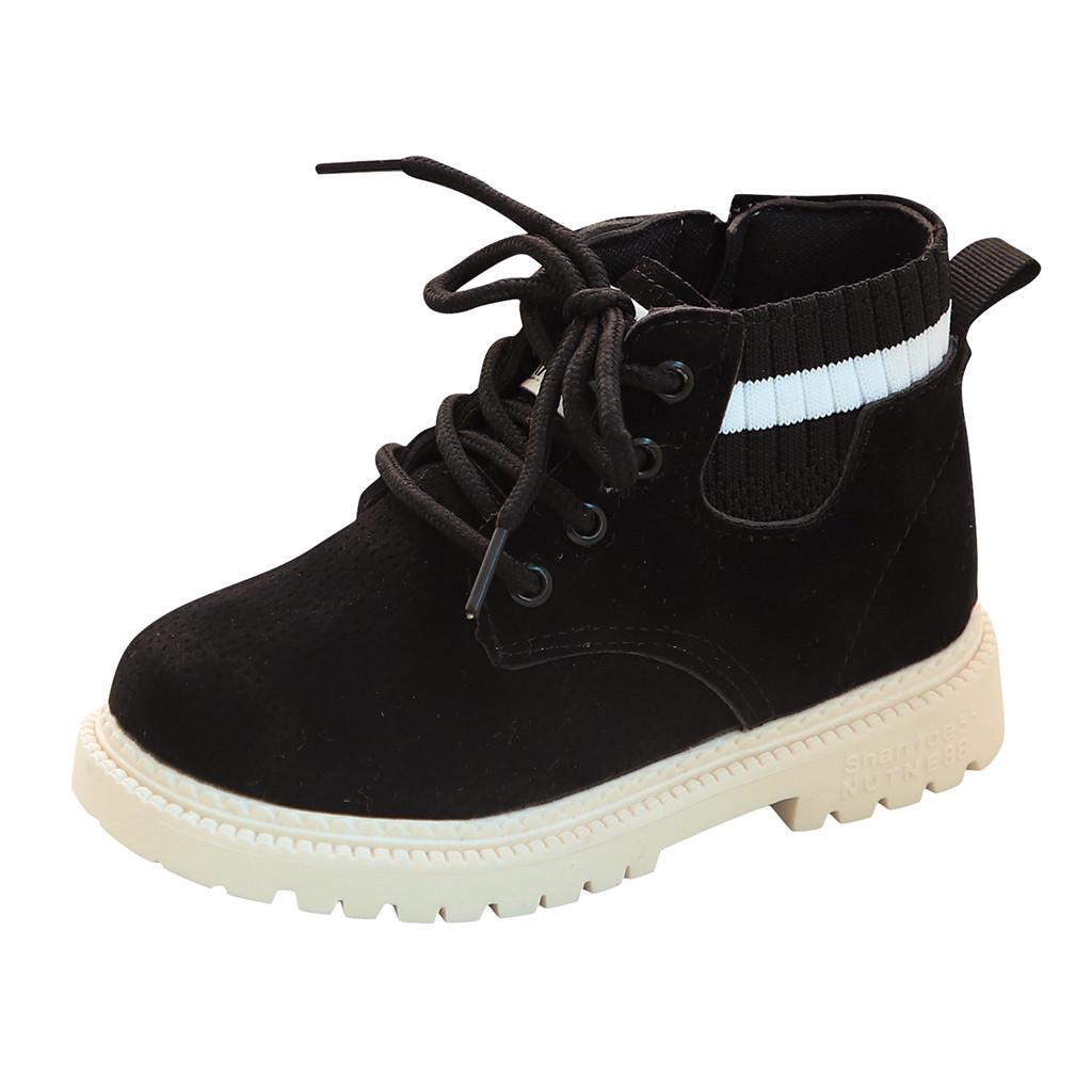 Children Kid Baby Girls Boys Boots  Sport Zip Short Bootie Casual Shoes