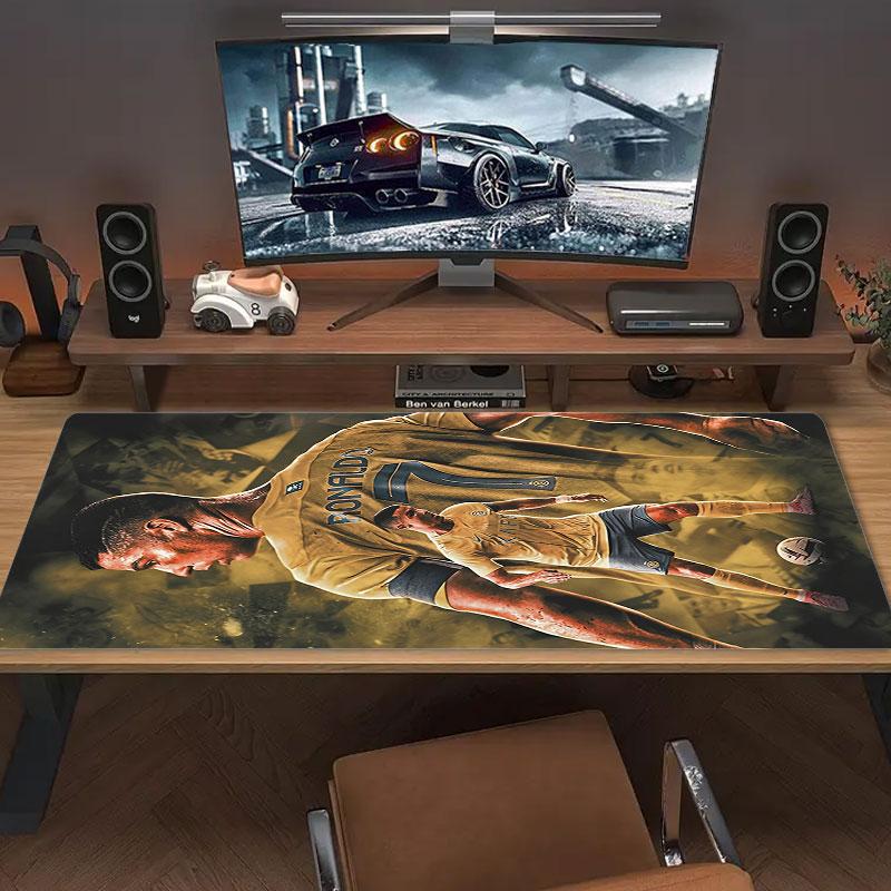 Ronald Mauspads, Große Gaming-Schreibtischmatte, Rutschfestes XXL-Mauspad für Laptop & Tablet, Mini-PC-Spielmatte mit genähten Kanten