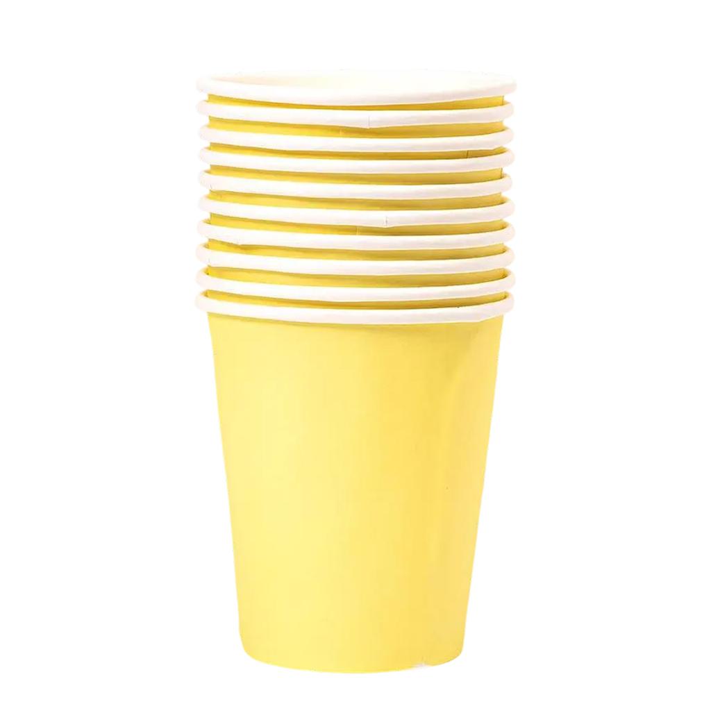 10pcs Eco Friendly Disposable Coffee Cups Paper Cups Compostable Single Wall Cups For Convenient Drink Service