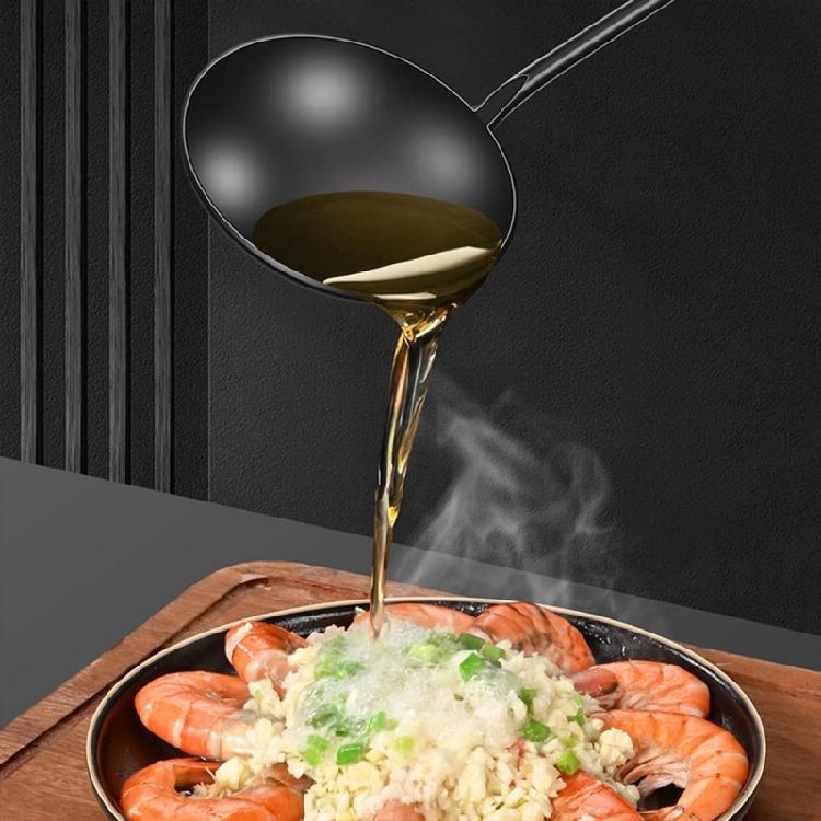 Long Handle Iron Spoon Convenient Metal Frying Spatula Kitchen Tool for Cooking