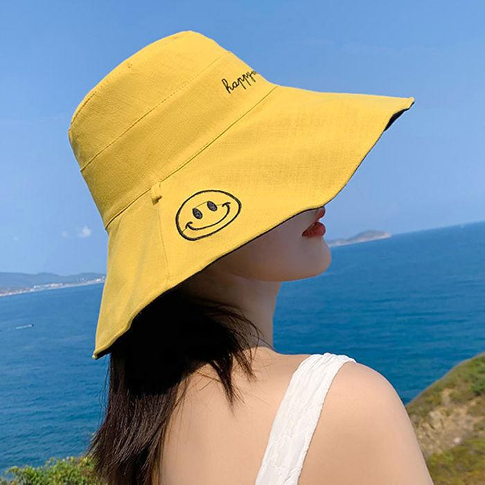 Hat women's summer new outdoor bucket hat sunscreen sunshade sun hat women's striped fashion sun hat