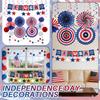 American Independence Day Decoration Set Party Decoration Paper Fan Flower Set