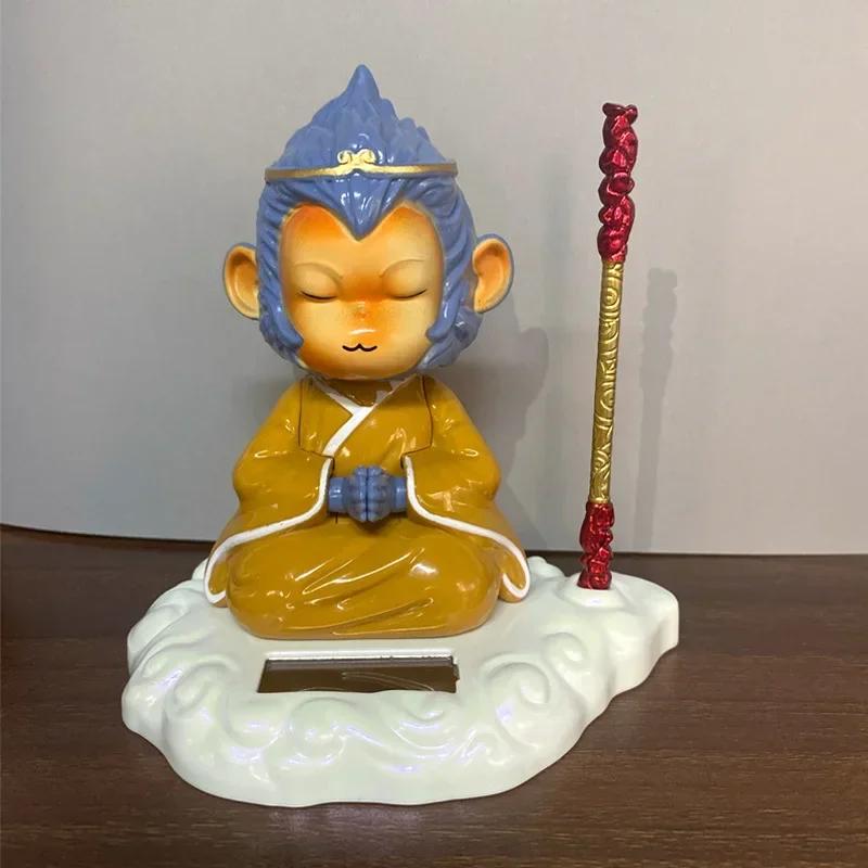 Solarbetriebener kleiner Mönch, kreative Auto-Ornamente, Armaturenbrett-Dekoration, chinesischer Buddhismus, Glücksbringer, Auto-Innenausstattung