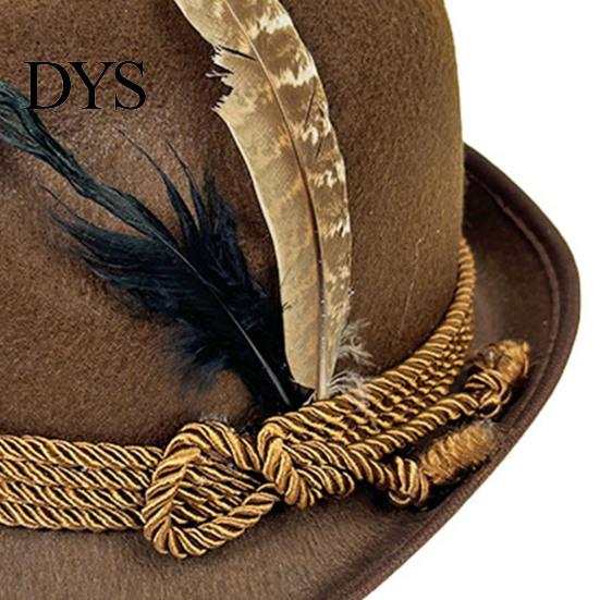 Versatile Casual Hat Fedora with Feather, Short Brim Vintage Jazz Hat, German School Cultural Festival Accessory Oktoberfest Costume Accessories