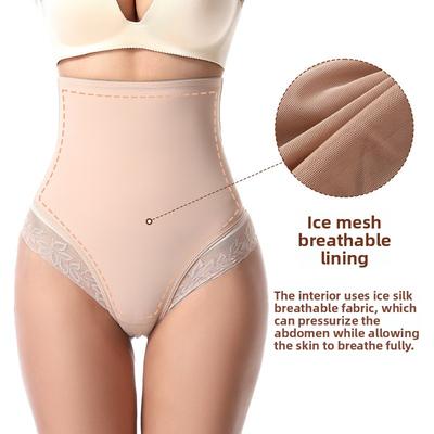 Big Size Lady Sexy Lace Body Shaping Hip Beauty Belly Ice Silk Without Mark High Waist Underwear