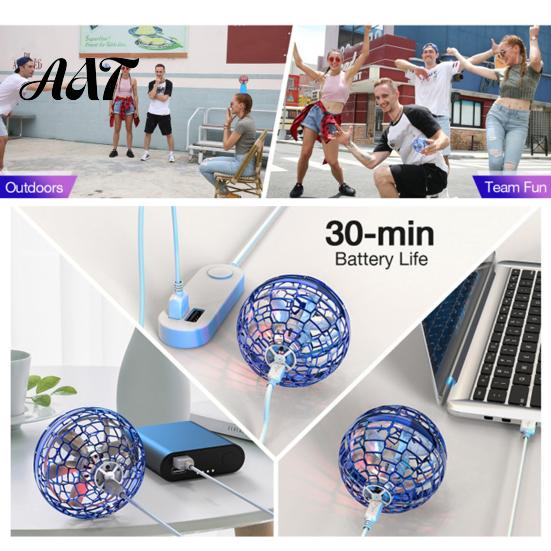 Boomerang Fidget Spinner Magic Hover Orb Ball Toy with Colorful Light 360-degree Rotating UFO Sphere Remote Control Night Flying Drone Indoor Outdoor