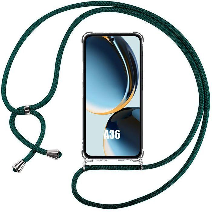 Case for Samsung Galaxy A36 5G, Reinforced Protection with Night Green Lanyard - BOOLING®