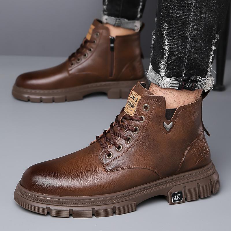 New fashion Martin boots men's autumn and winter new thick-soled heightening retro tooling boots