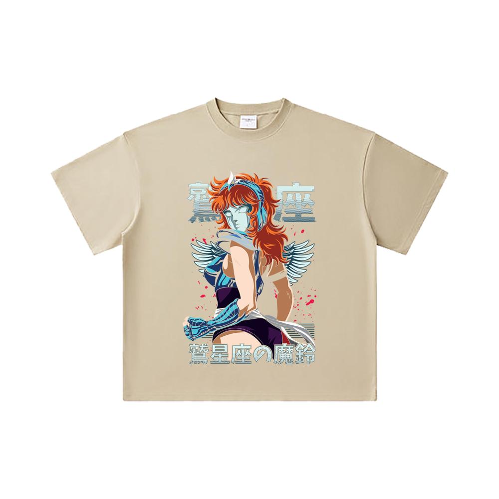260 GSM Double Yarn 32 Count 100% Cotton Saint Seiya V9 Eagle Marin Print Unisex Heavy Cotton T Shirt