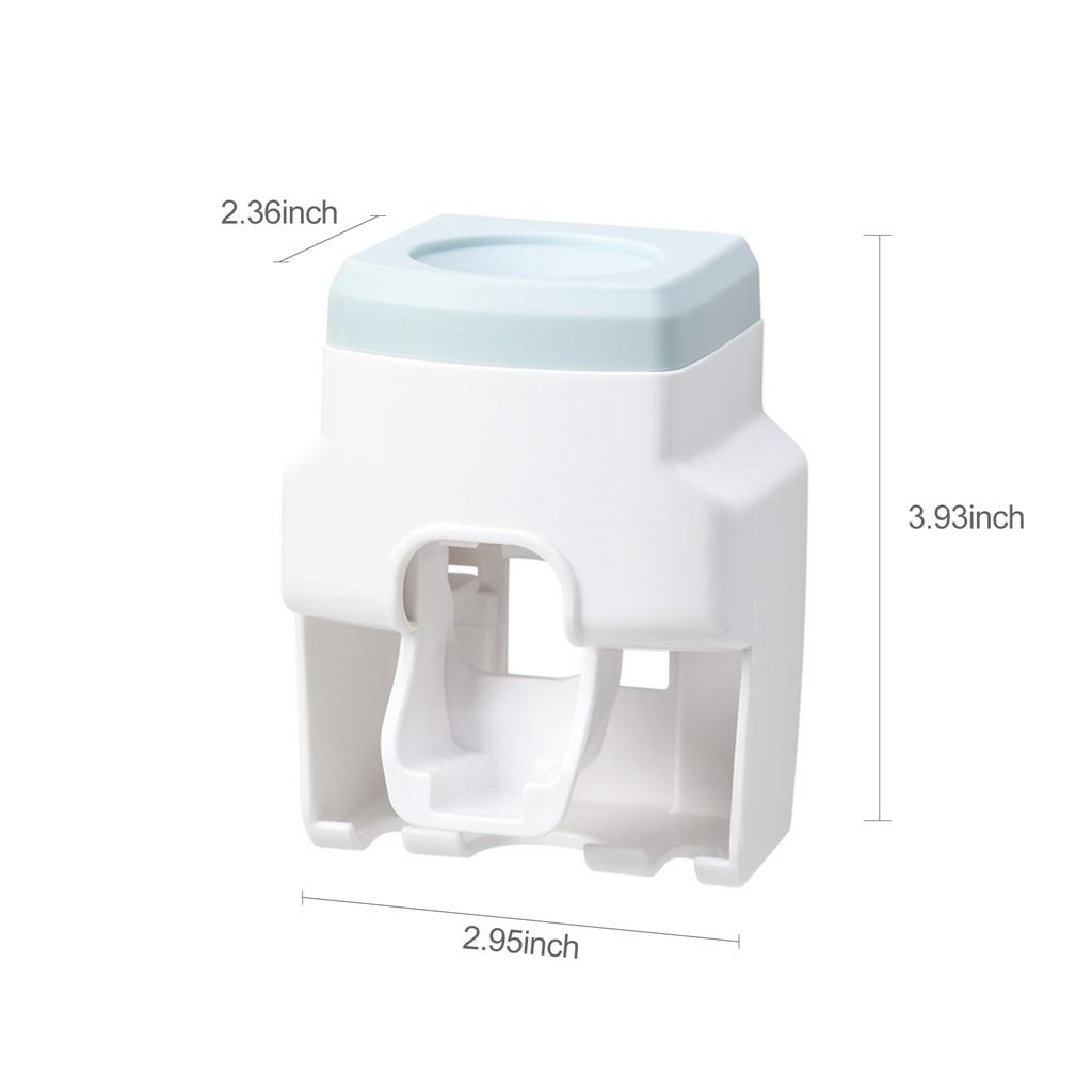 2 Diş Fırçası Tutucu Yuvalı Otomatik Diş Macunu Dispenseri Eller Serbest Duvara Monte Set
