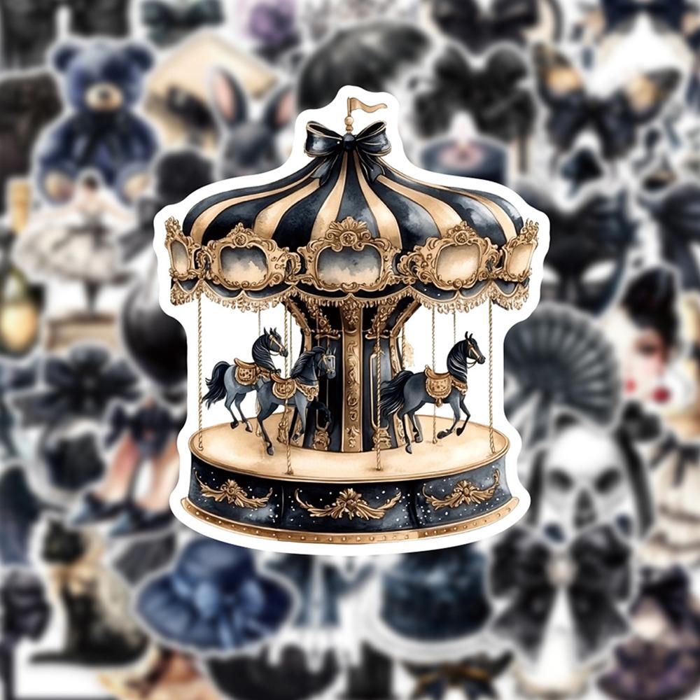 10/30/50pcs Dark Gothic Bowknot Cartoon Stickers Aesthetic Decoration Decals DIY Phone Stationery Guitar Waterproof Sticker Toys