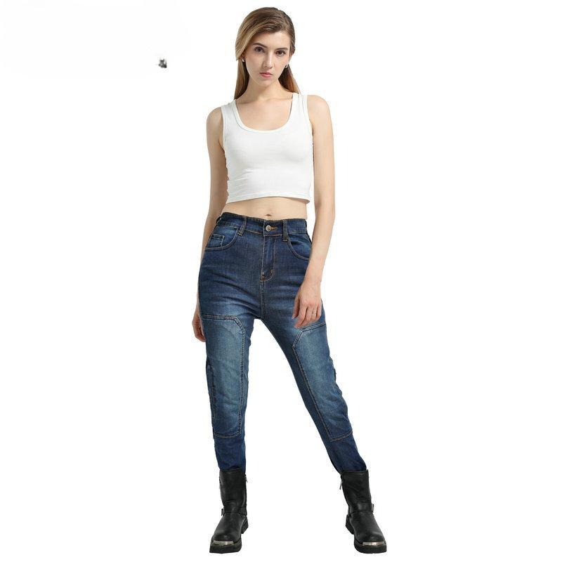 New Motorcycle Jeans for Women, Cordura Tear-resistant Retro Casual Cycling Pants, Four-season Locomotive Drop-proof Pants