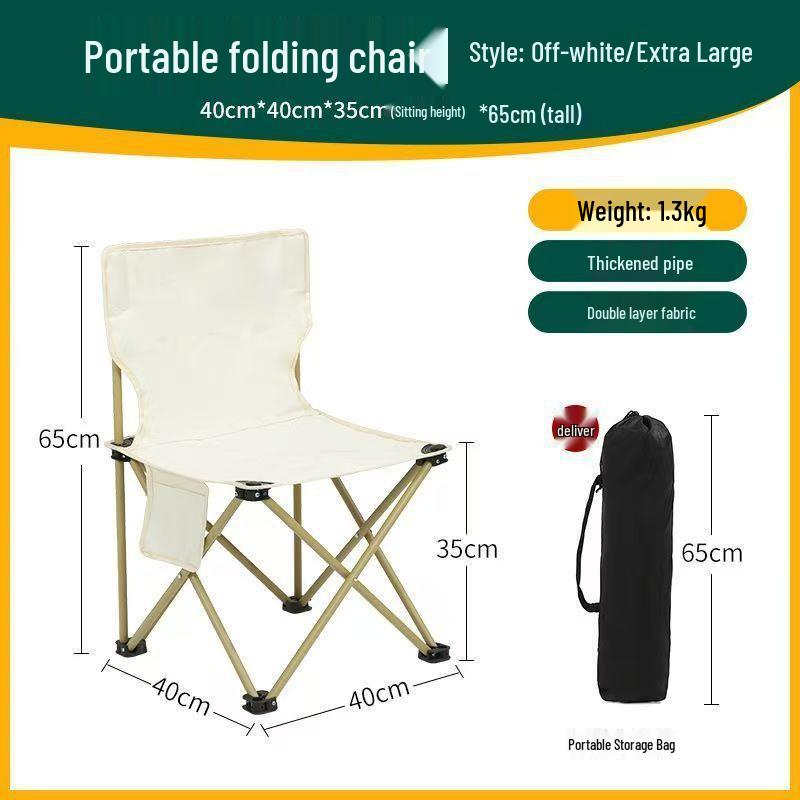 Portable Folding Chair with Backrest for Camping, Picnics, Barbecues, Fishing, and Outdoor Sketching