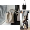 Trendy Vintage Large Capacity Canvas Tote Bag For Women In Black Brown And White Colors