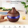 300ml USB Aroma Diffuser and Humidifier with Wood Grain Design and Silent Operation