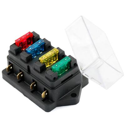 12V/24V coche vehículo Van circuito estándar ATO 4 caja de fusibles de cuchilla soporte de bloque + fusible