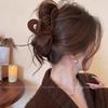 Premium Coffee-Colored Frosted Hairpin - Large All-Match Shark Clip for Elegant Hairstyles