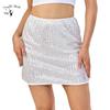 High Waist Sequin Bodycon Mini Skirt - European & American Nightclub Party Wear