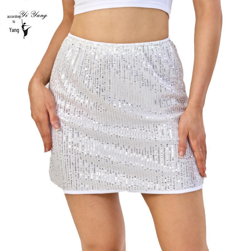 High Waist Sequin Bodycon Mini Skirt - European & American Nightclub Party Wear