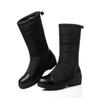 Waterproof Winter Girls Shoes Women Down Snow Boots South Korea Style Platform Wedges Mid Calf Boots Female Plush Warm