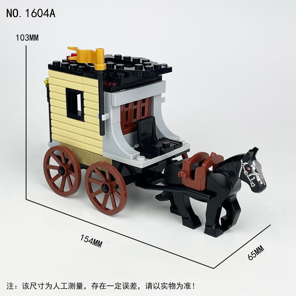1604A Beast King Prison Car Black War Horse Small Granular Cage Model Children'S Assembled Building Block Toy Carriage Prisoner
