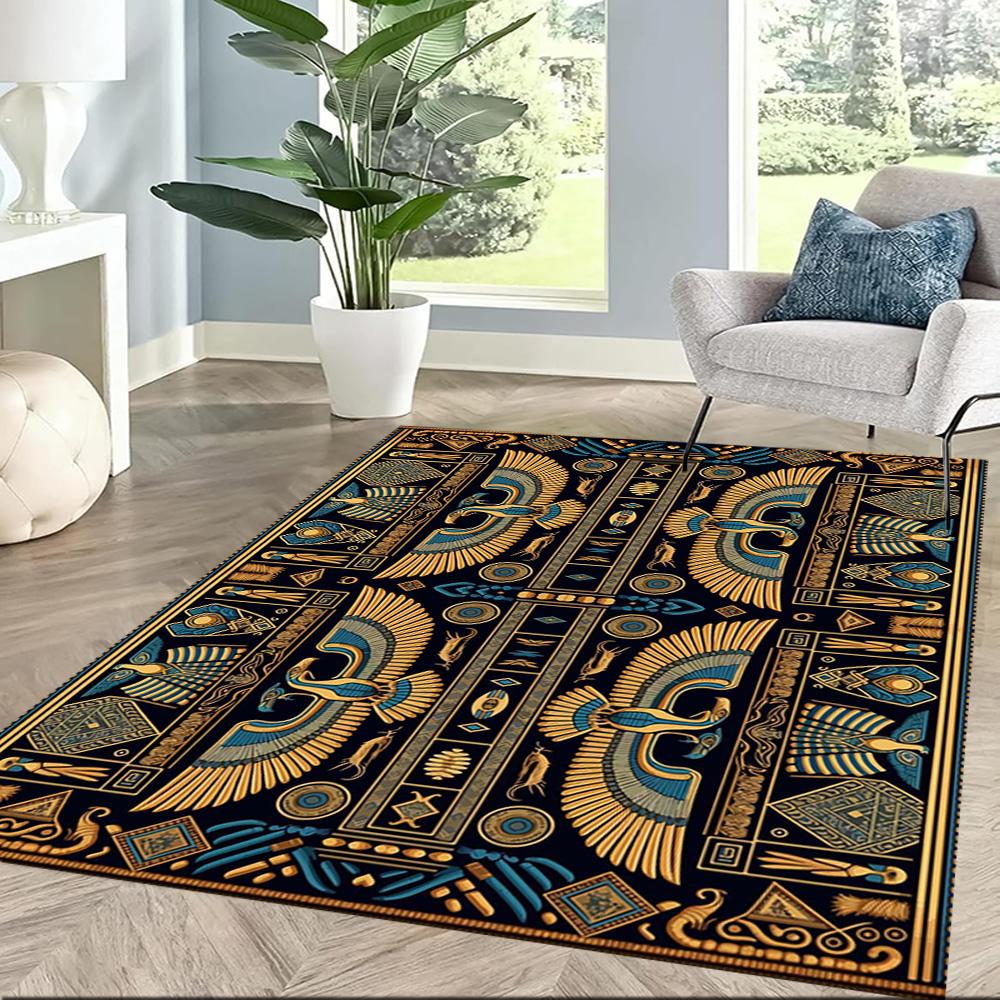 Egyptian Hieroglyphic Design Floor Mats for Living Room, Bedroom and Room Decoration Are Suitable for Gifts.