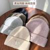 Loose, thickened and small-faced wool hat, versatile in autumn and winter, thickened knitted hat, big head circumference, ear protection, cold hat