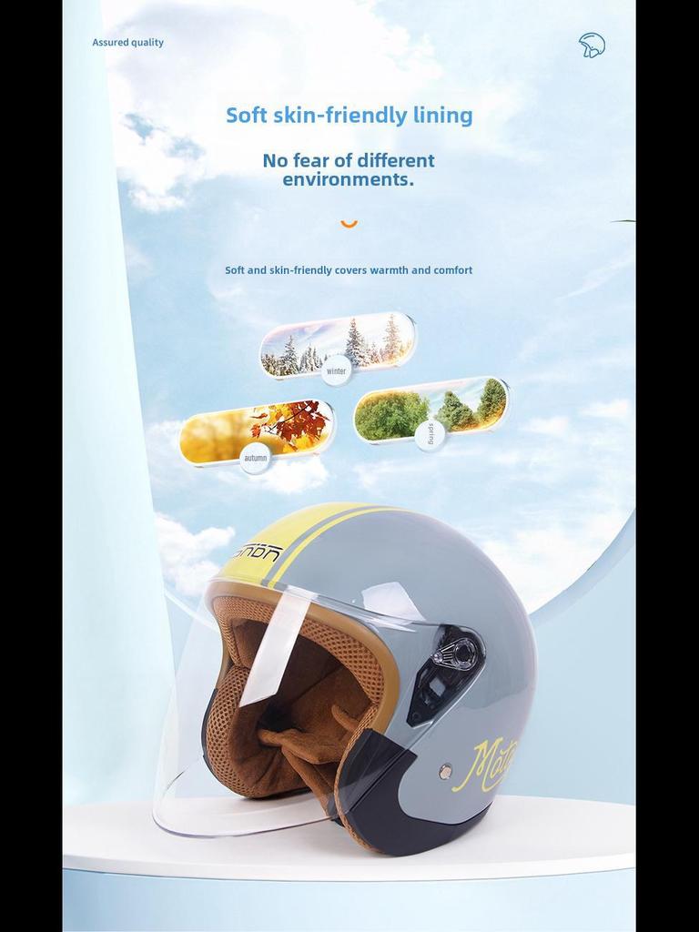 3C Certified Unisex Electric Motorcycle Half Helmet for Adults