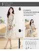 Elegant French Floral Print Puff Sleeve Dress: Spring & Autumn Waist-Cinching Long Skirt