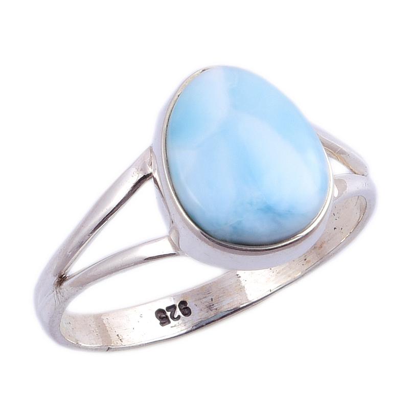 Natural Republic Larimar Gemstone 925 Solid Sterling Silver Gift Ring S.9 Y0g58