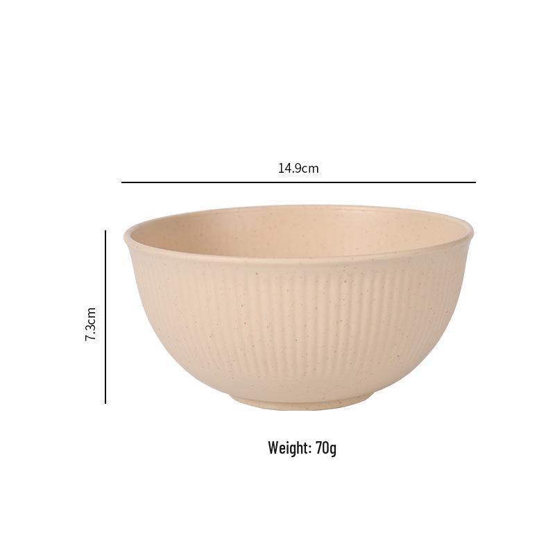 Set di Piatti in Paglia di Grano: Piatti, Ciotole, Tazze e Posate Spessi per Uso Domestico o Insalatiere Artigianali