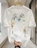 High-quality Heavyweight Cotton Printed Short-sleeved T-shirt for Young Men and Women. Summer Trendy Brand Loose Round-neck Top.