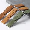 Vintage Suede Leather Watch Strap 18mm 19mm 20mm 21mm 22mm 24mm Brown Grey Handmade Watchband Universal Replacement Wristband