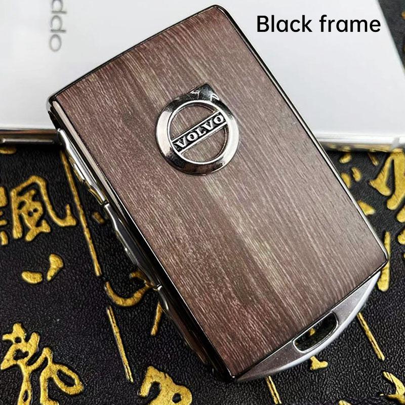 Drvfj6 First Layer Cowhide Car Key Cover for Volvo XC40 XC60 XC90 S60 S90 Keycase Key Shell Protector Buckle Bag Replacement
