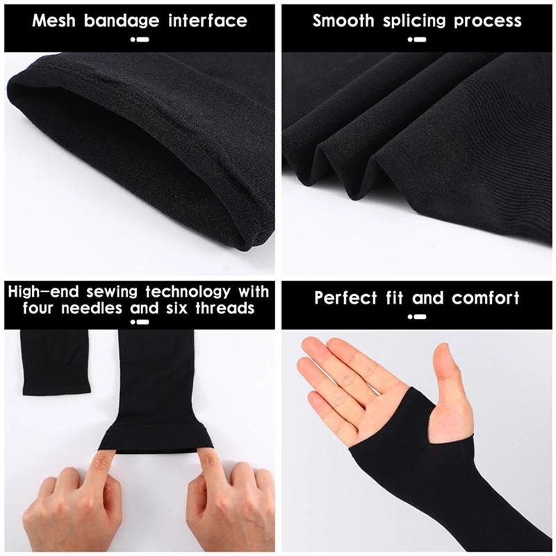 Summer Cooling Arm Sleeves Fingerless Ice Silk UV Protection High Elastic for Cycling Fishing Outdoor Sports