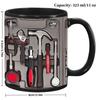 Tool Pattern Design Mechanic Coffee Mug Wrench Pattern Ceramic Flat Print Water Cup 325ML 11oz 2D Creative Tea Cup Gifts for man