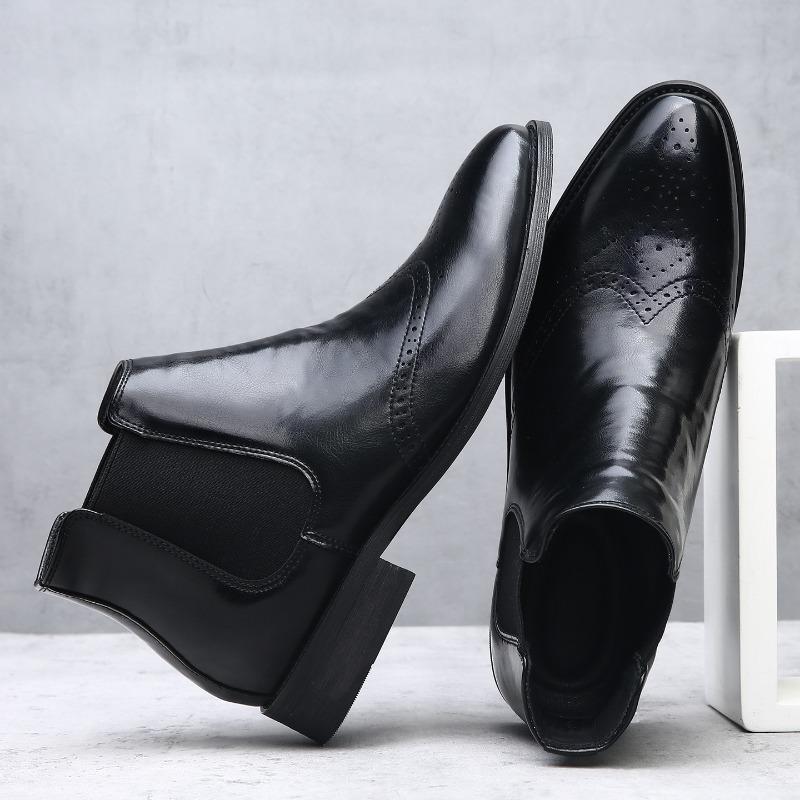 Leather Boots Men's Trend Business Dress High Top Leather Boots Men's Martin Boots